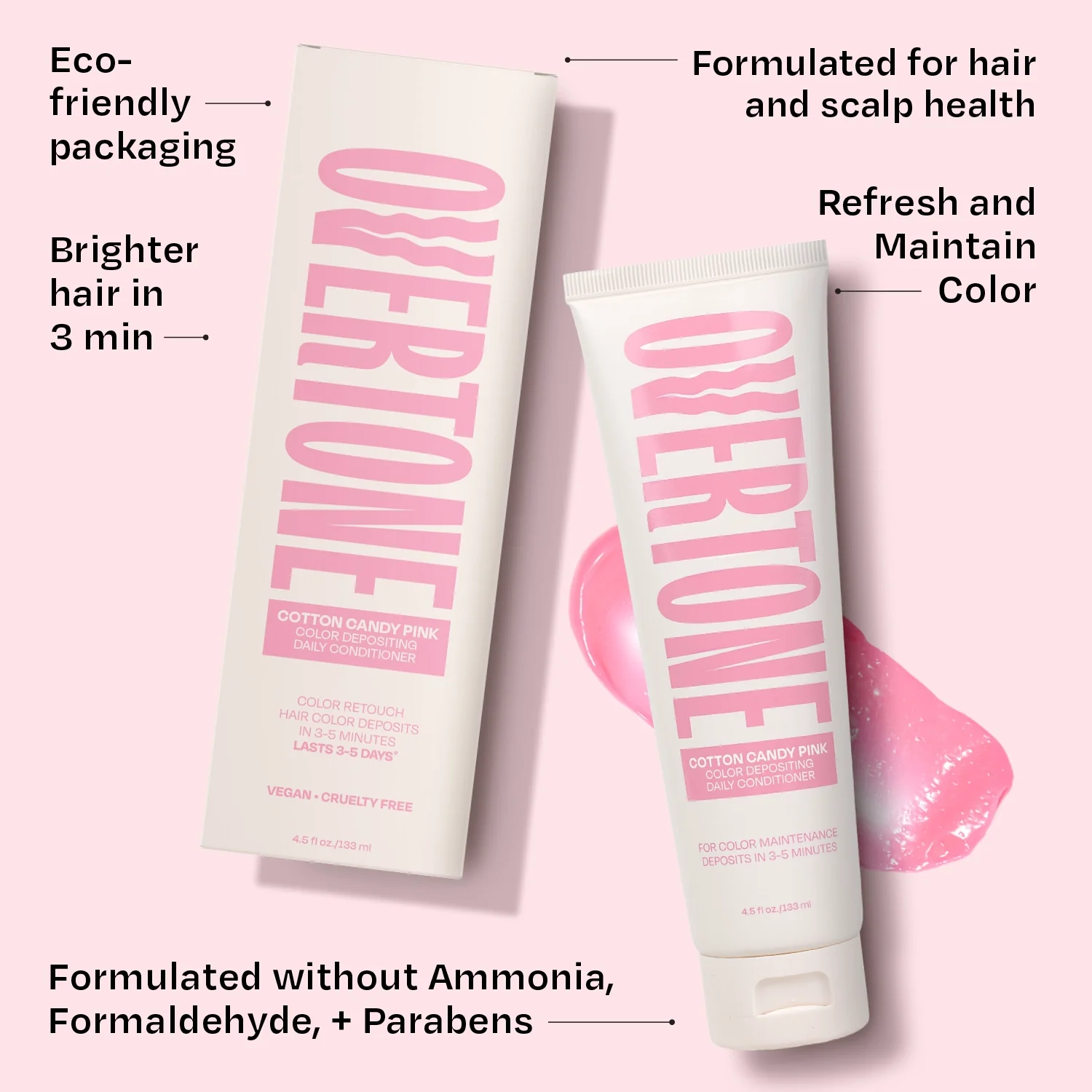Cotton Candy Pink Color Depositing Daily Conditioner - Image 6